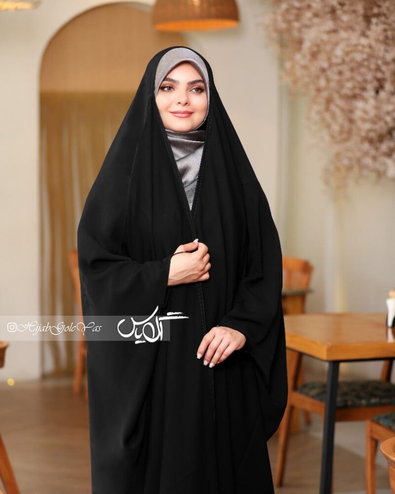 دسته-بندی-چادر-مشکی-ساده-عربی-1.jpg چادر مشکی عربی میباخ اصلی کره کد 409 - تصویر 1