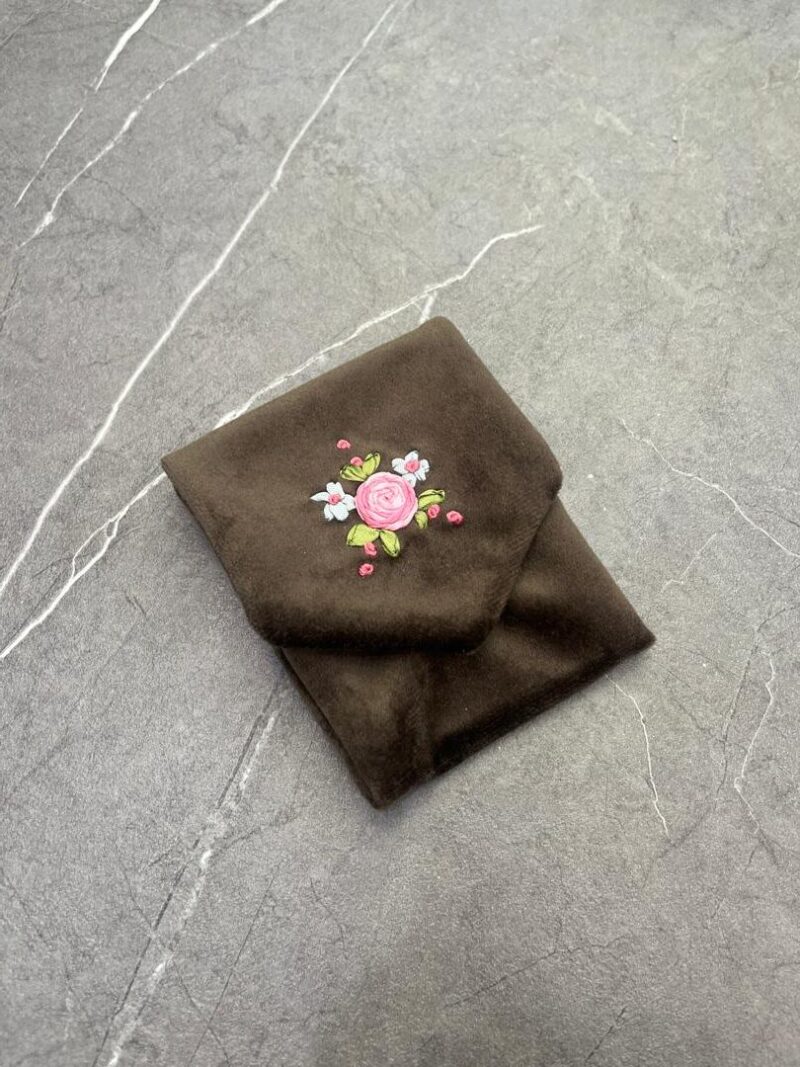 جانماز جیبی روبان دوزی تک گل کد 840 - تصویر 1