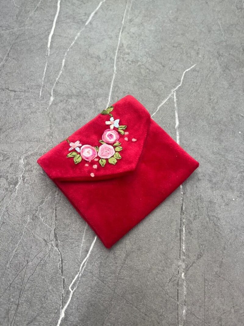 جانماز جیبی روبان دوزی سه گل کد 855 - تصویر 1