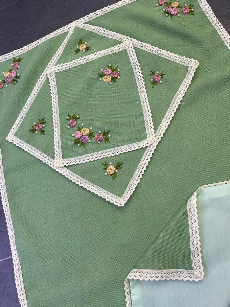 964 سجاده جانماز کتان روبان دوزی کد 964 - تصویر 1