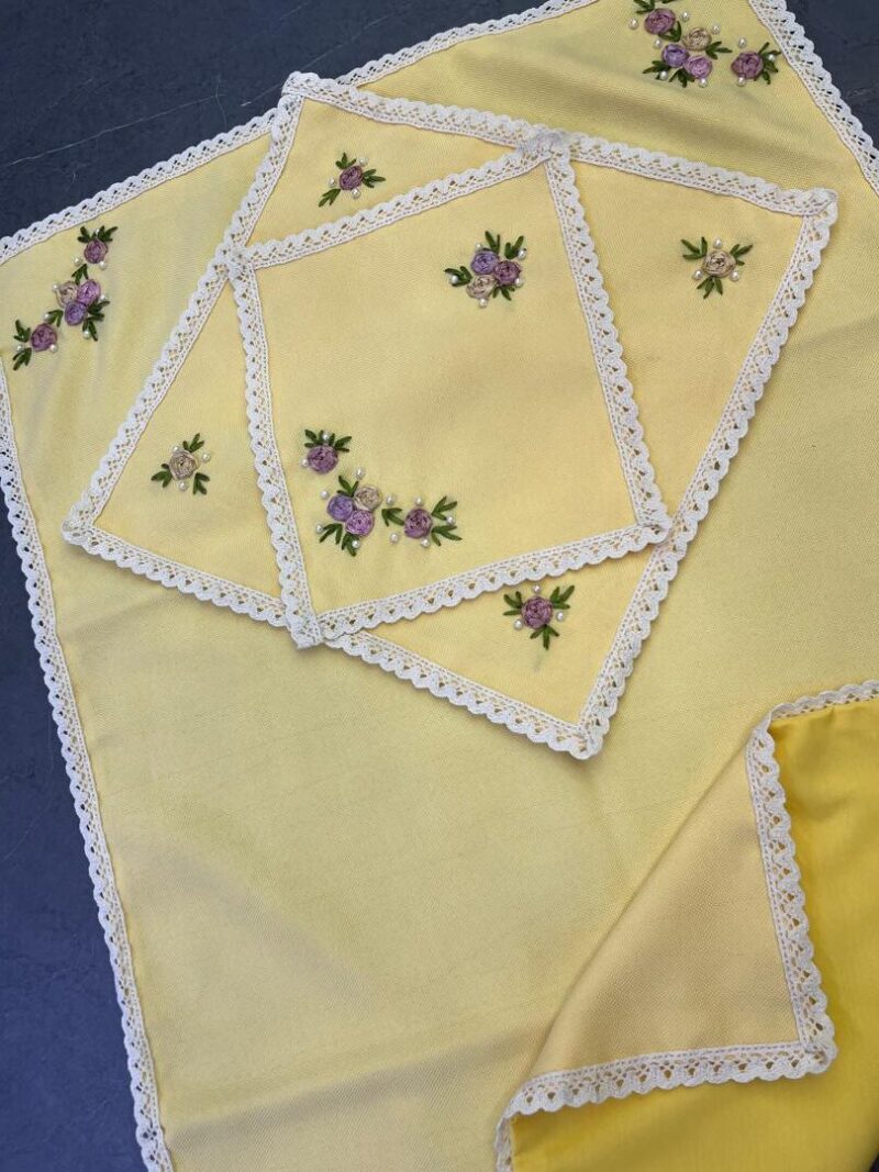 966 سجاده جانماز کتان روبان دوزی کد 966 - تصویر 1