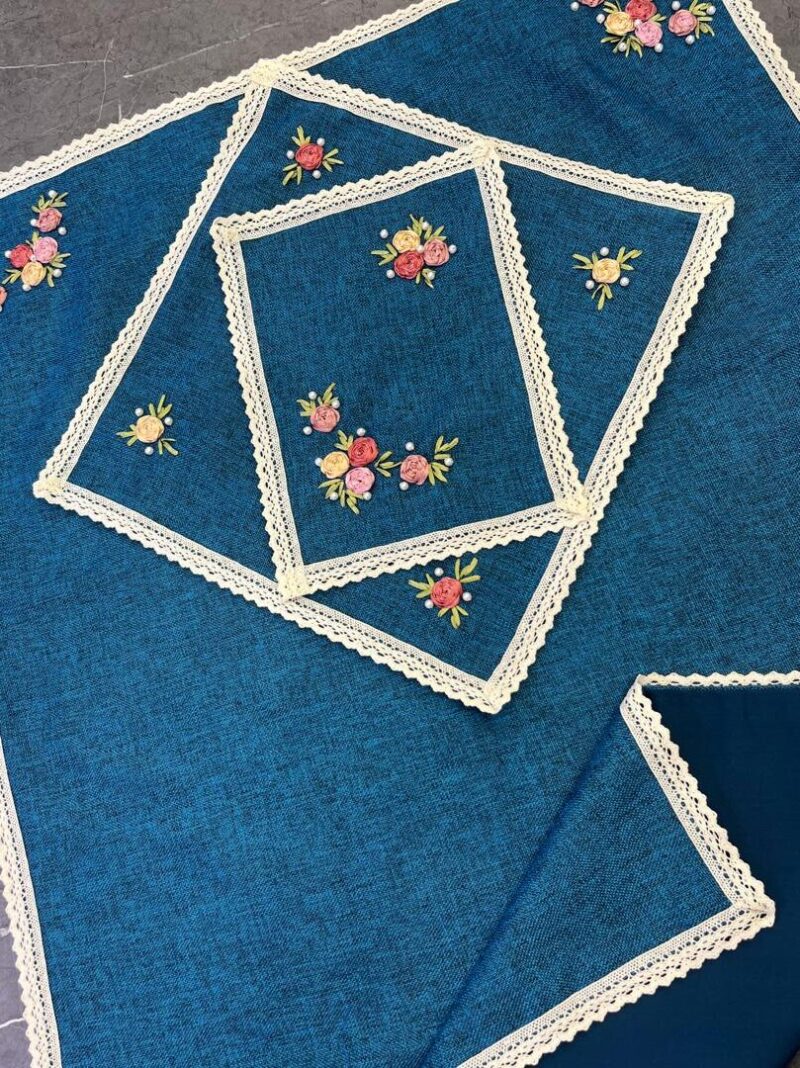 سجاده جانماز کتان روبان دوزی کد 968 - تصویر 1