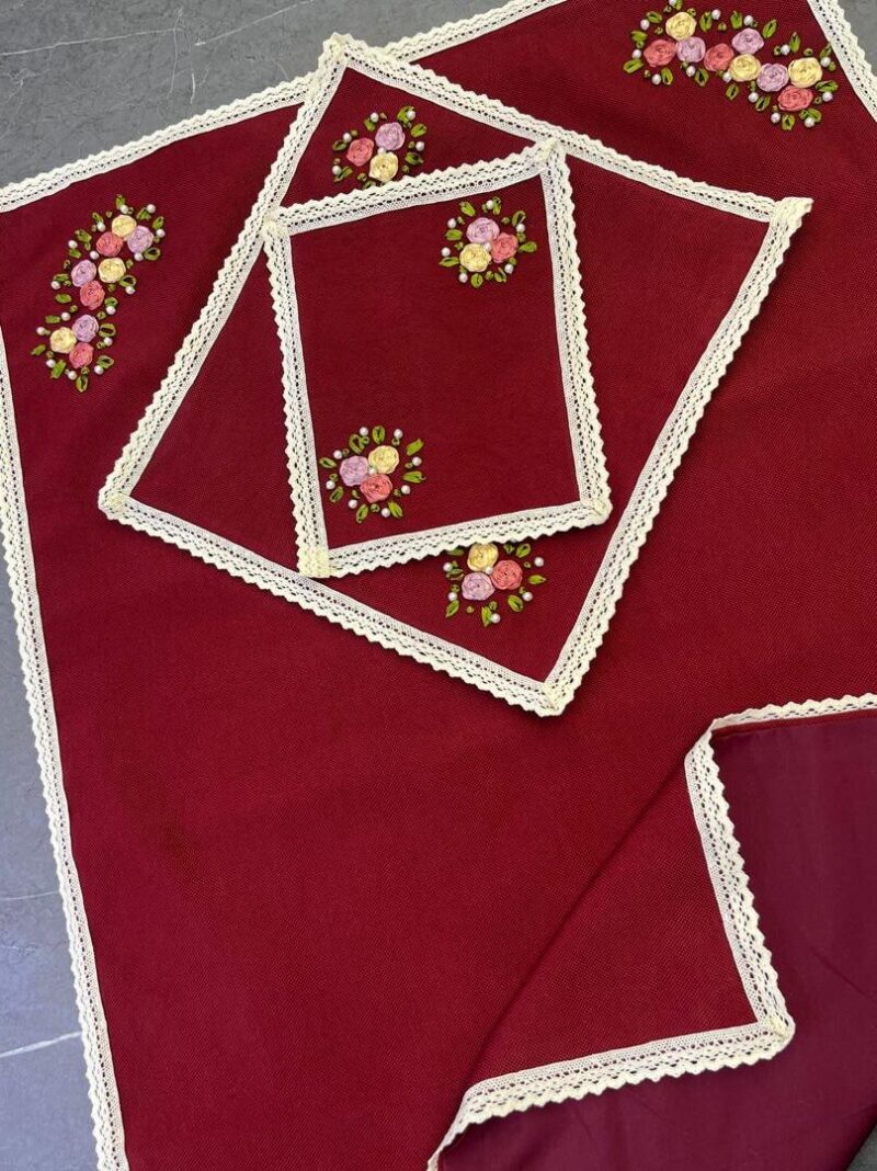 970 سجاده جانماز کتان روبان دوزی کد 970 - تصویر 1