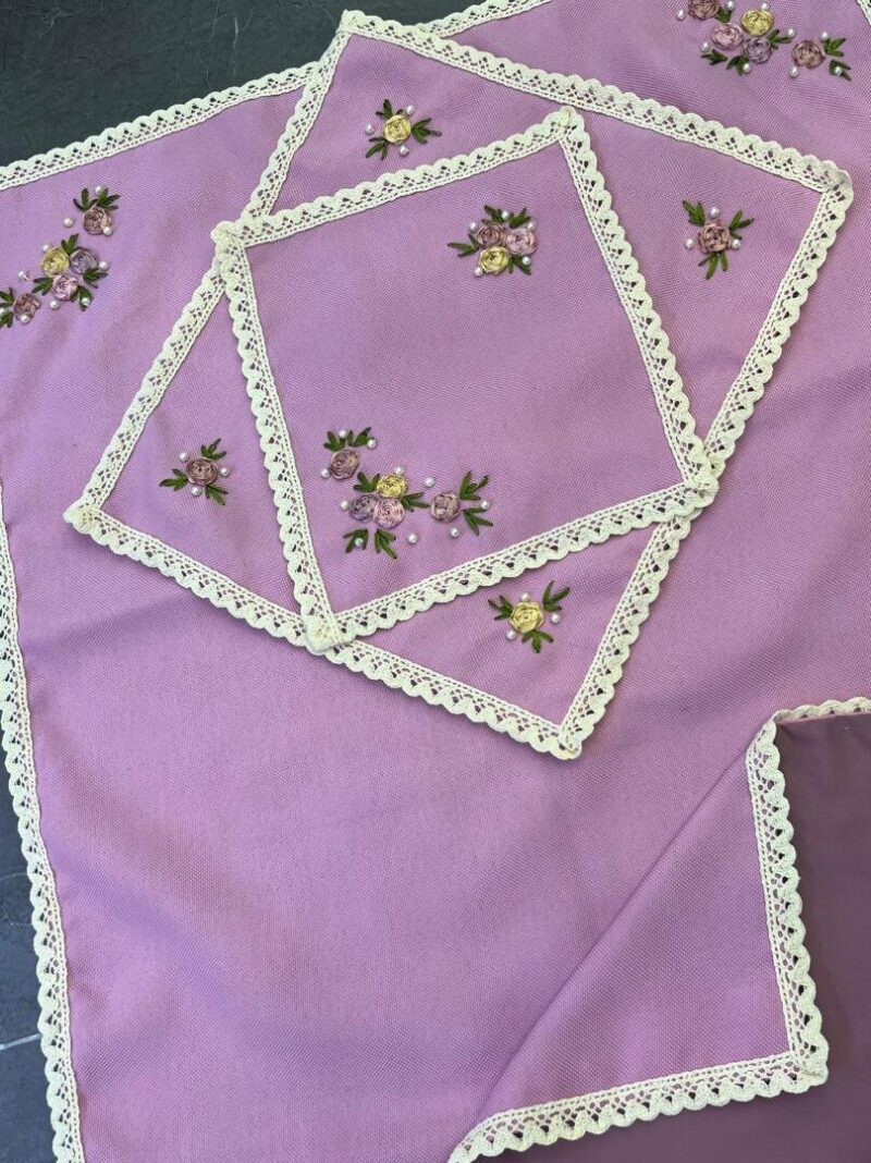 971 سجاده جانماز کتان روبان دوزی کد 971 - تصویر 1