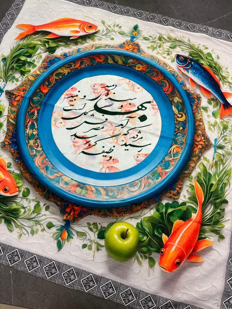 رومیزی مخمل طرح دار کد 1094 - تصویر 1