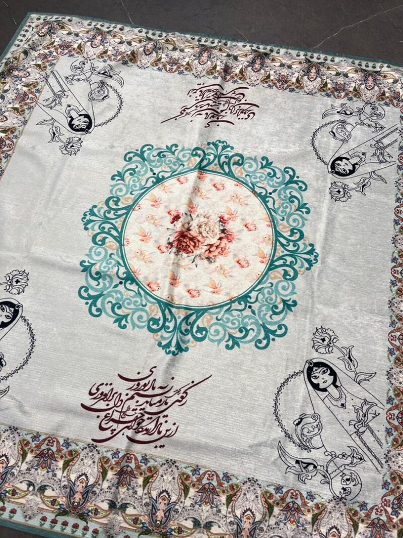 رومیزی مخمل طرح دار کد 1095 - تصویر 1