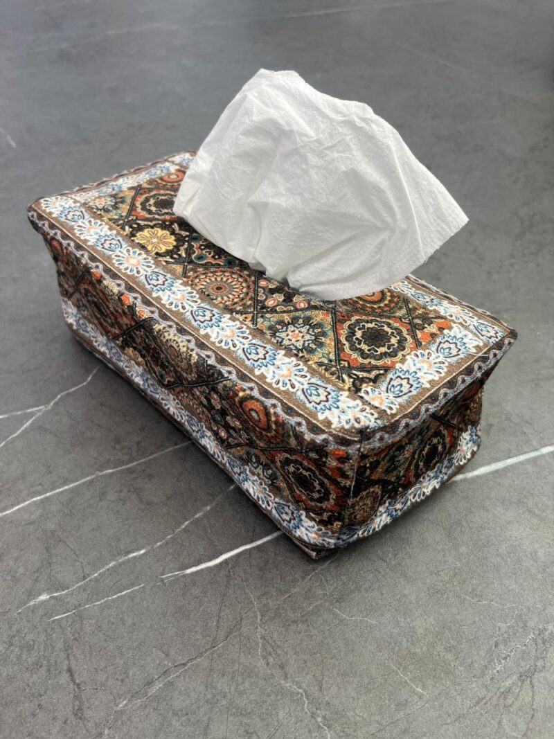 جا دستمالی مخمل طرح دار کد 1097 - تصویر 1