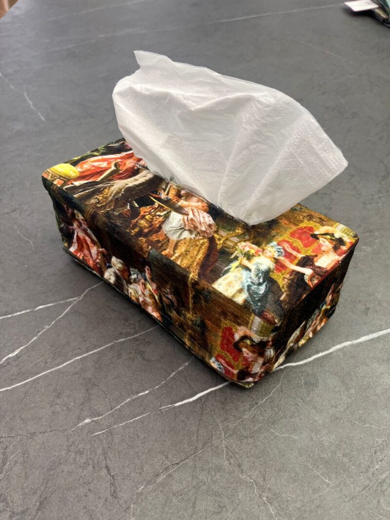 جا دستمالی مخمل طرح دار کد 1099 - تصویر 1