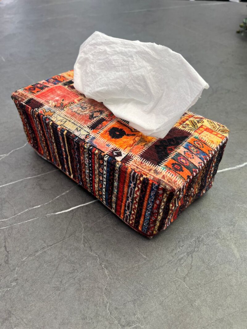 جا دستمالی مخمل طرح دار کد 1102 - تصویر 1