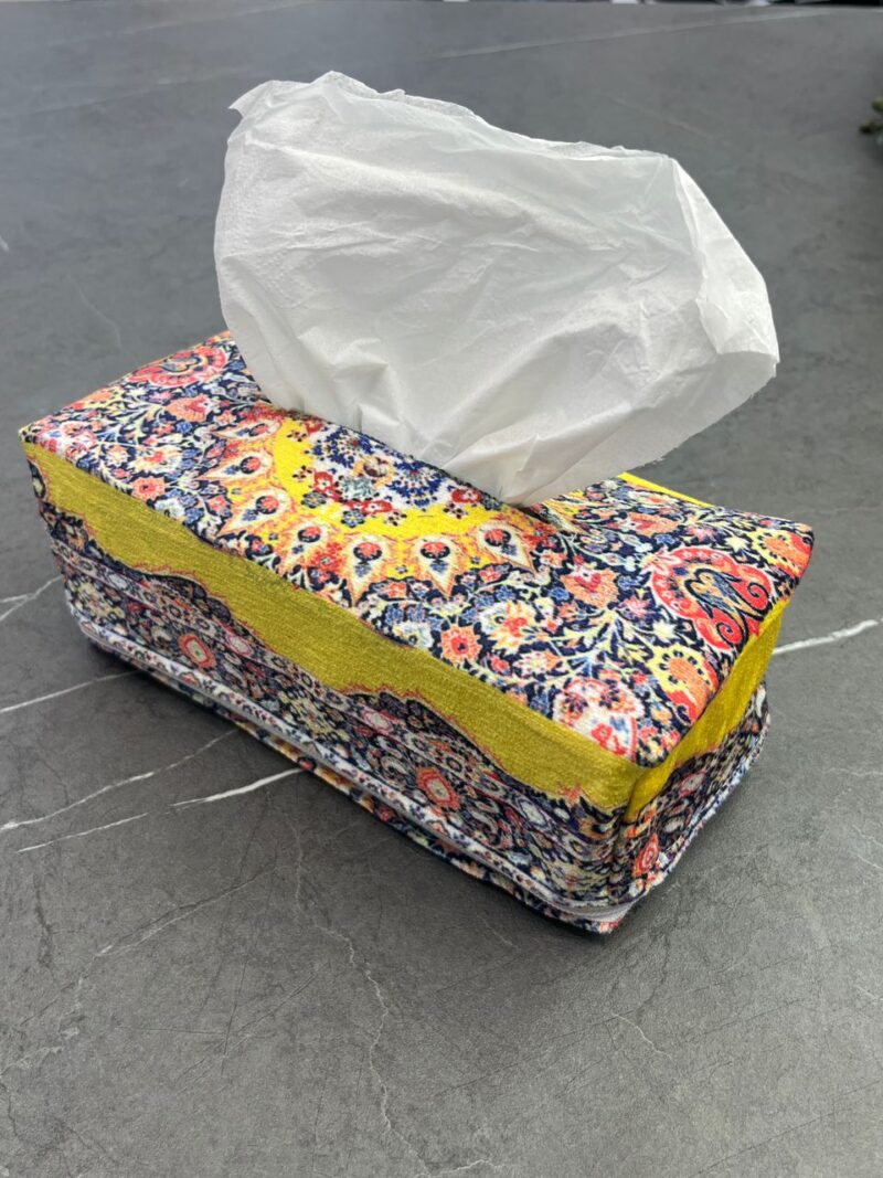 جا دستمالی مخمل طرح دار کد 1103 - تصویر 1