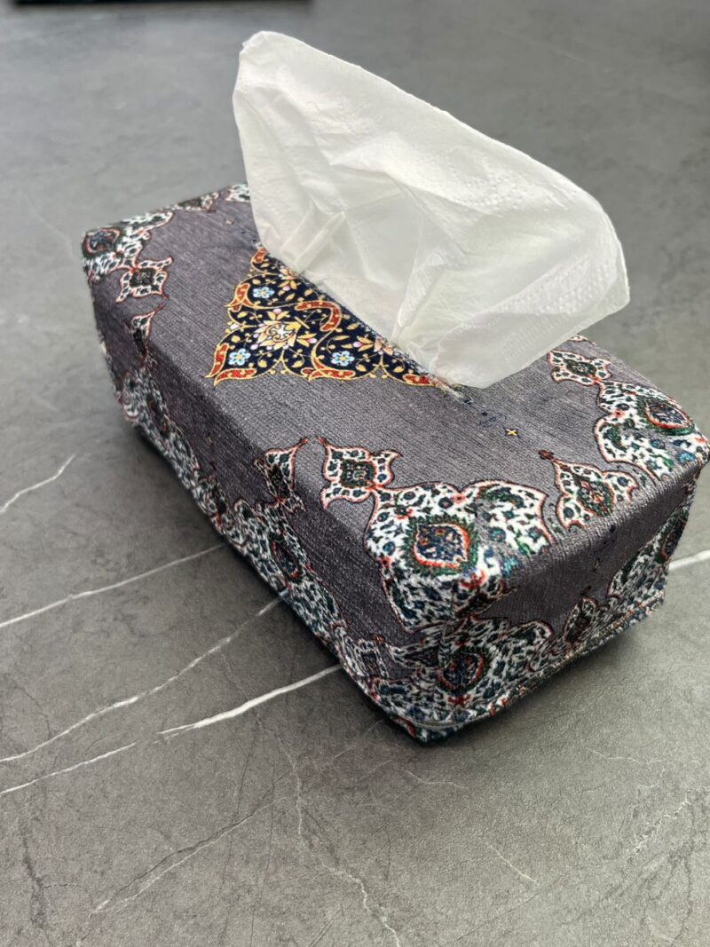 1107 جا دستمالی مخمل طرح دار کد 1107 - تصویر 1