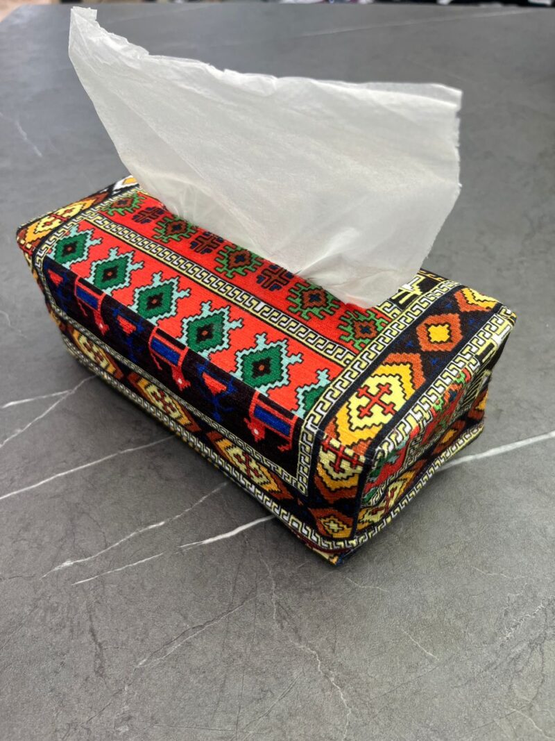 جا دستمالی مخمل طرح دار کد 1108 - تصویر 1