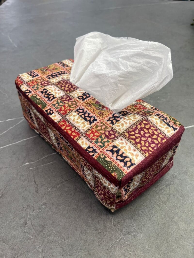 جا دستمالی مخمل طرح دار کد 1109 - تصویر 1