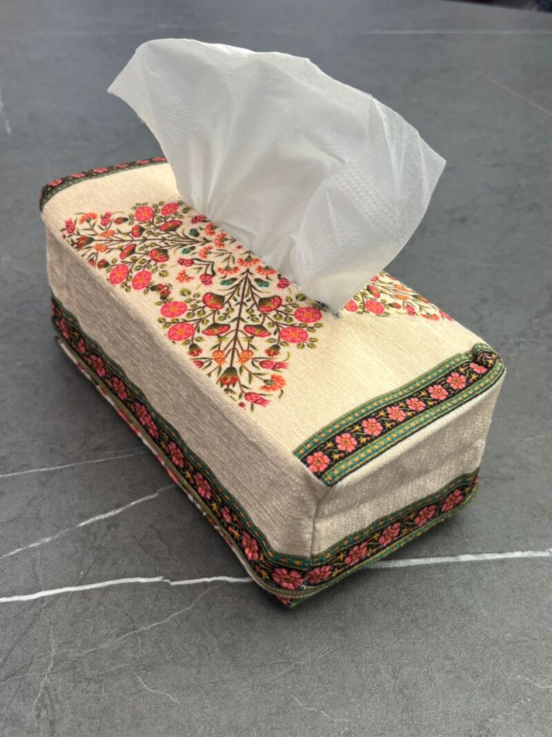 جا دستمالی مخمل طرح دار کد 1110 - تصویر 1