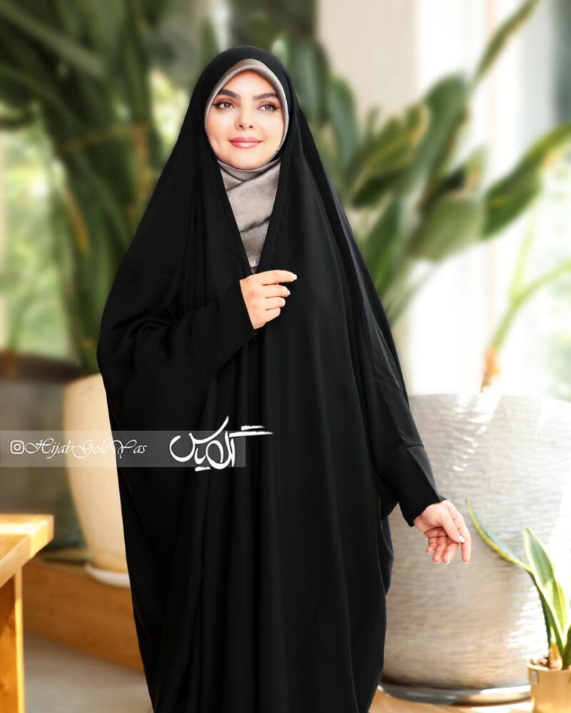 1155 چادر مشکی لبنانی عبایة الحناین کد 1161 - تصویر 1