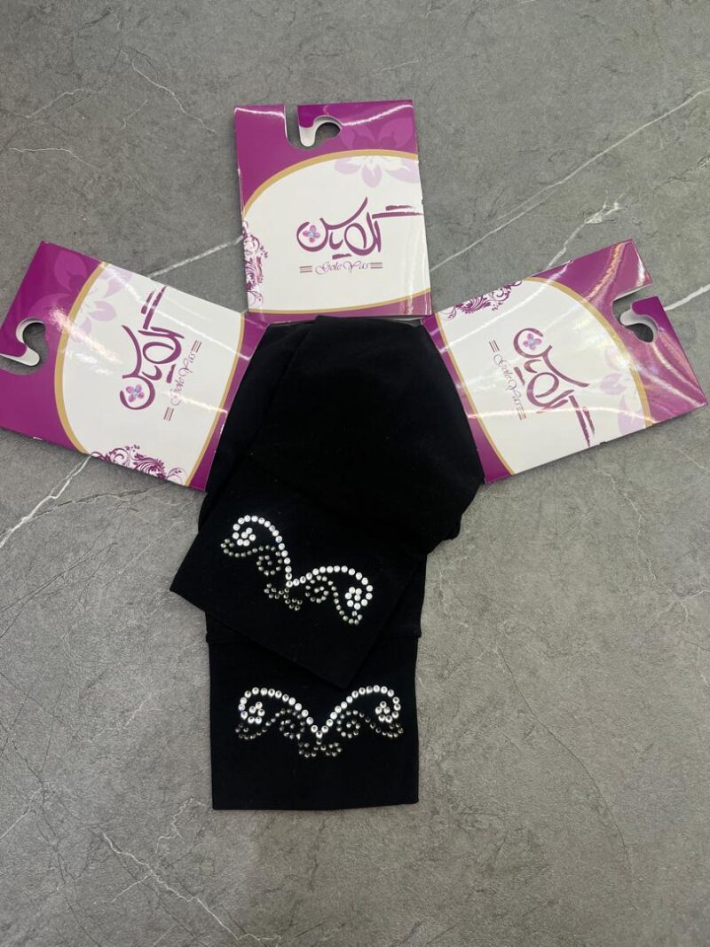 ساق دست مشکی نگین دار کد 1180 - تصویر 1