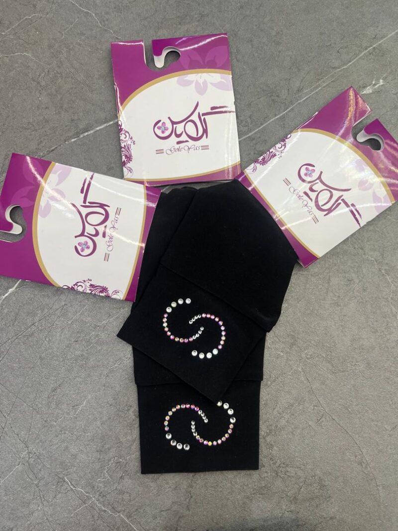 ساق دست مشکی نگین دار کد 1181 - تصویر 1