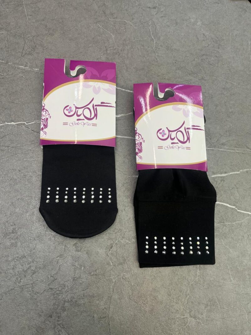 ست ساق دست و جوراب مشکی نگین دار کد 1196 - تصویر 1