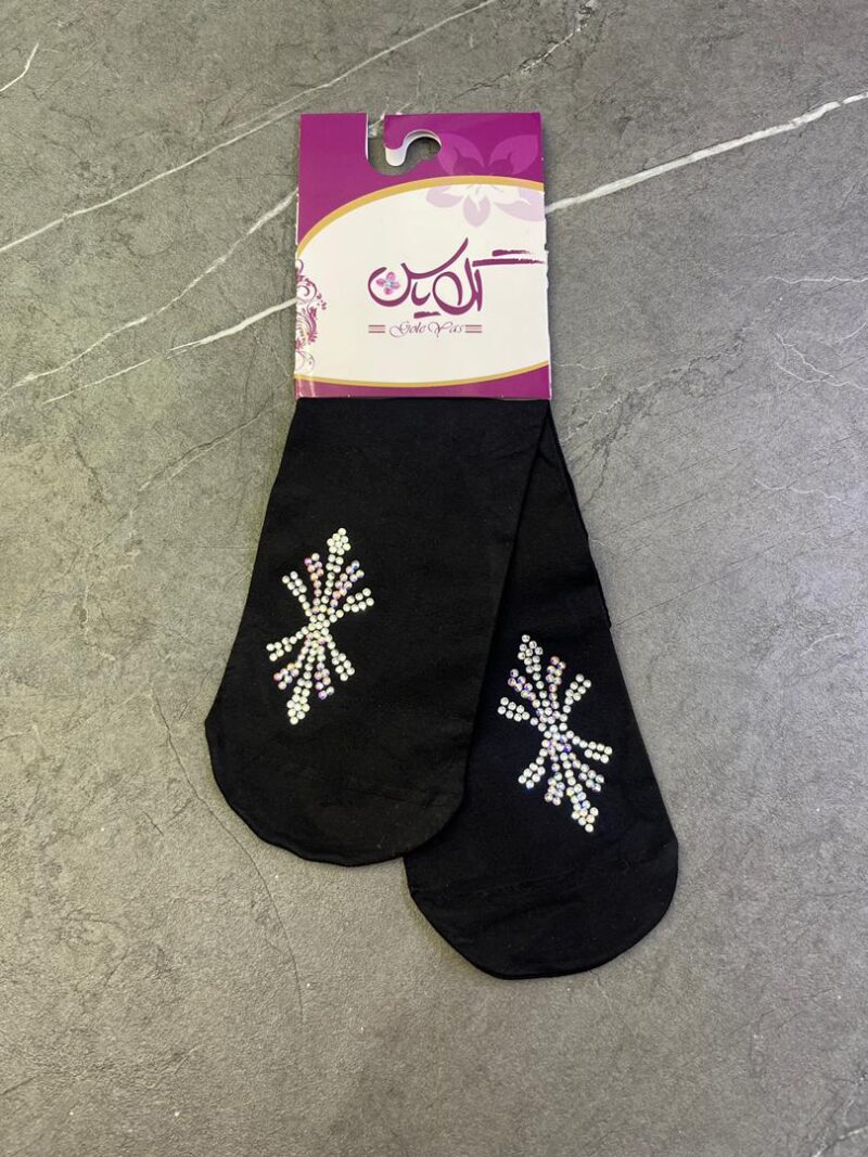 جوراب مشکی نگین دار کد 1199 - تصویر 1