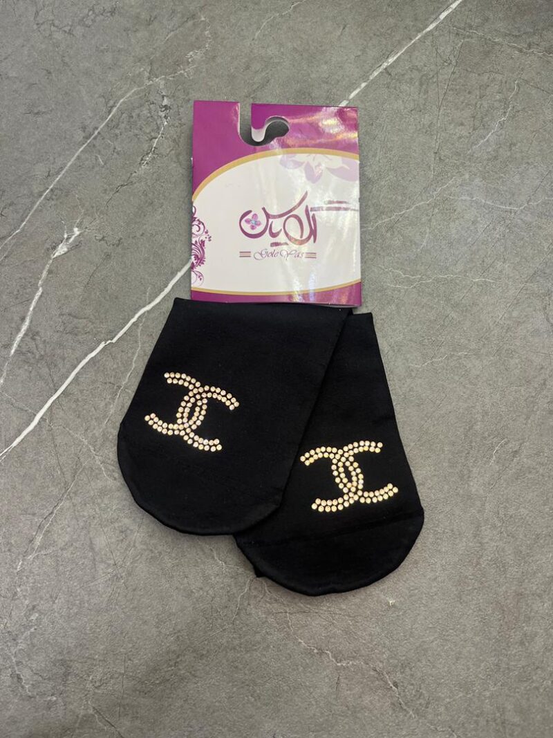 جوراب مشکی نگین دار کد 1201 - تصویر 1