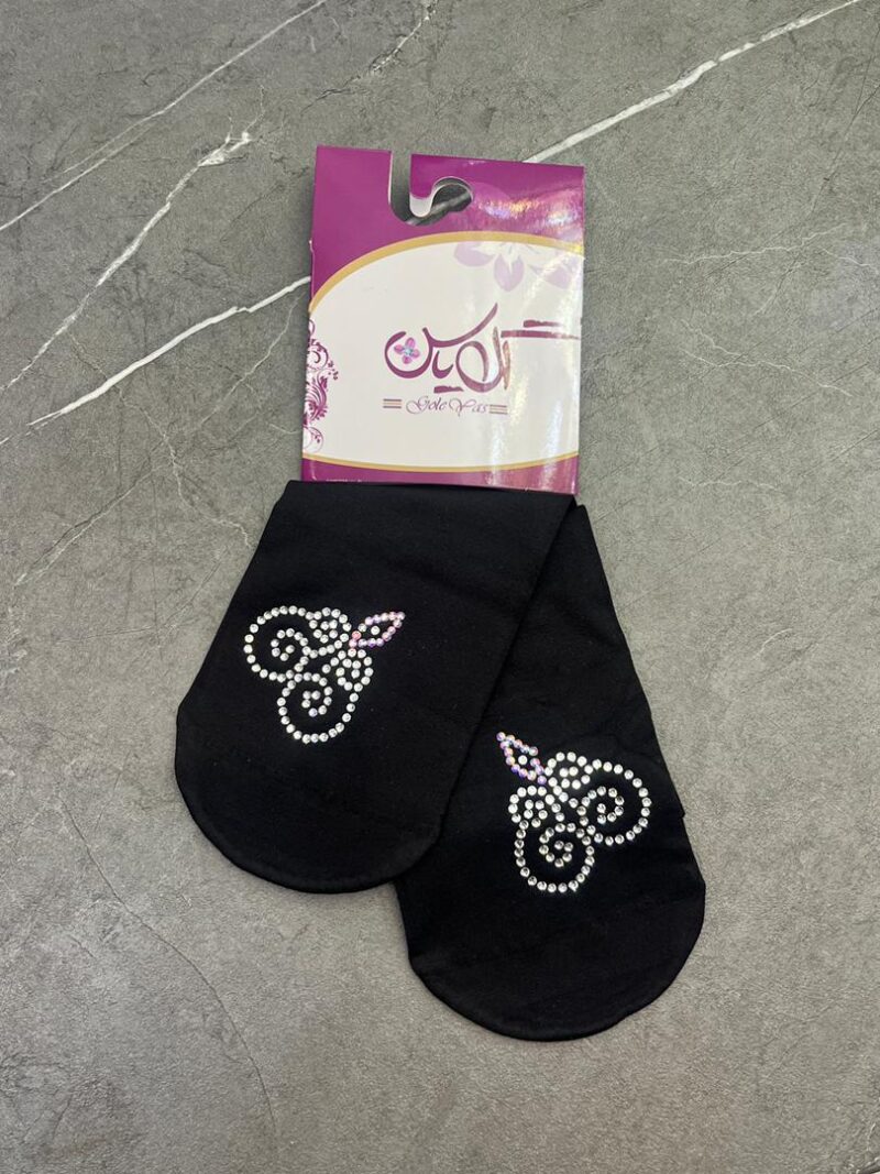 جوراب مشکی نگین دار کد 1203 - تصویر 1