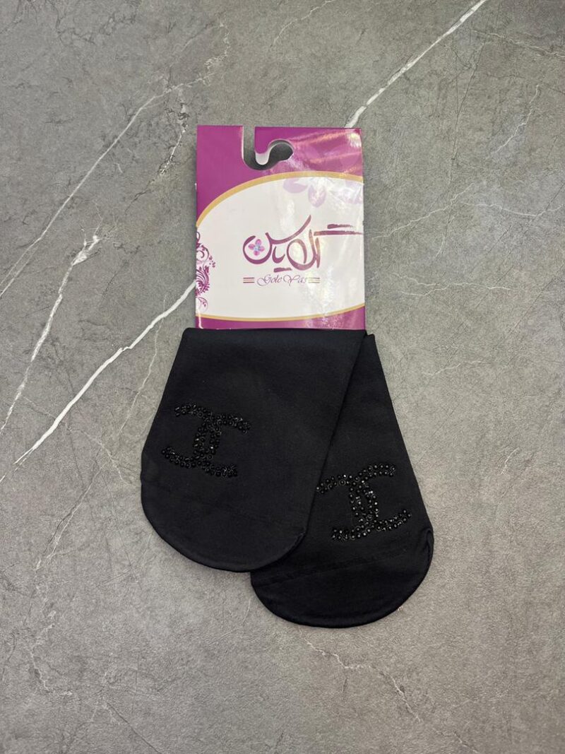 1210 جوراب مشکی نگین دار کد 1210 - تصویر 1