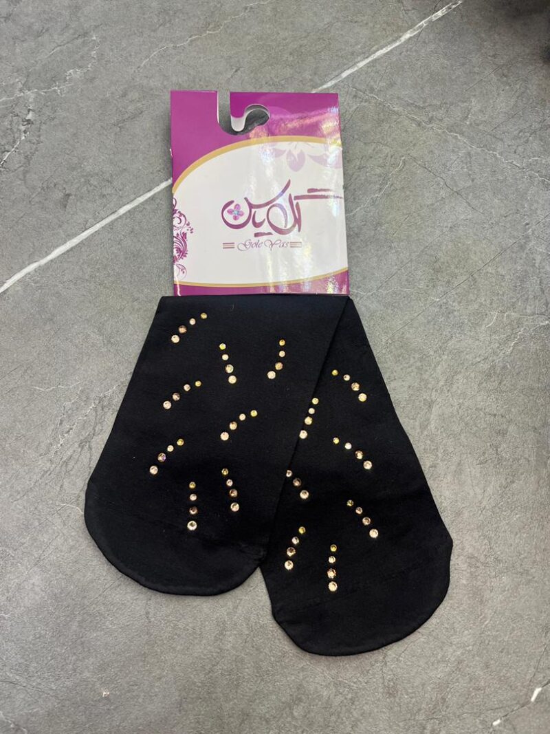 جوراب مشکی نگین دار کد 1212 - تصویر 1