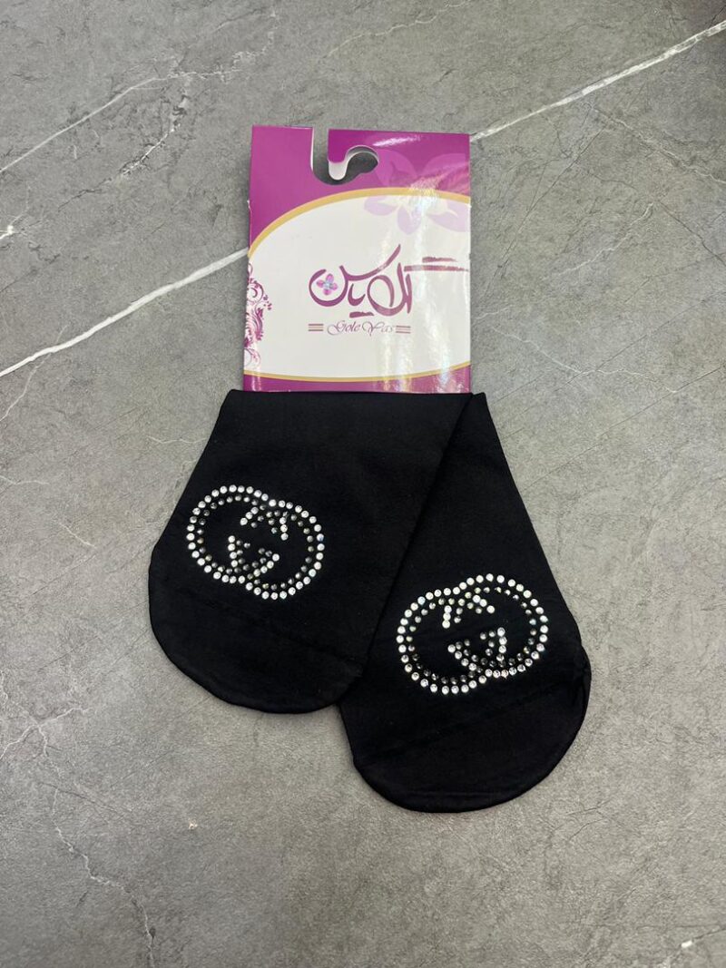 جوراب مشکی نگین دار کد 1219 - تصویر 1