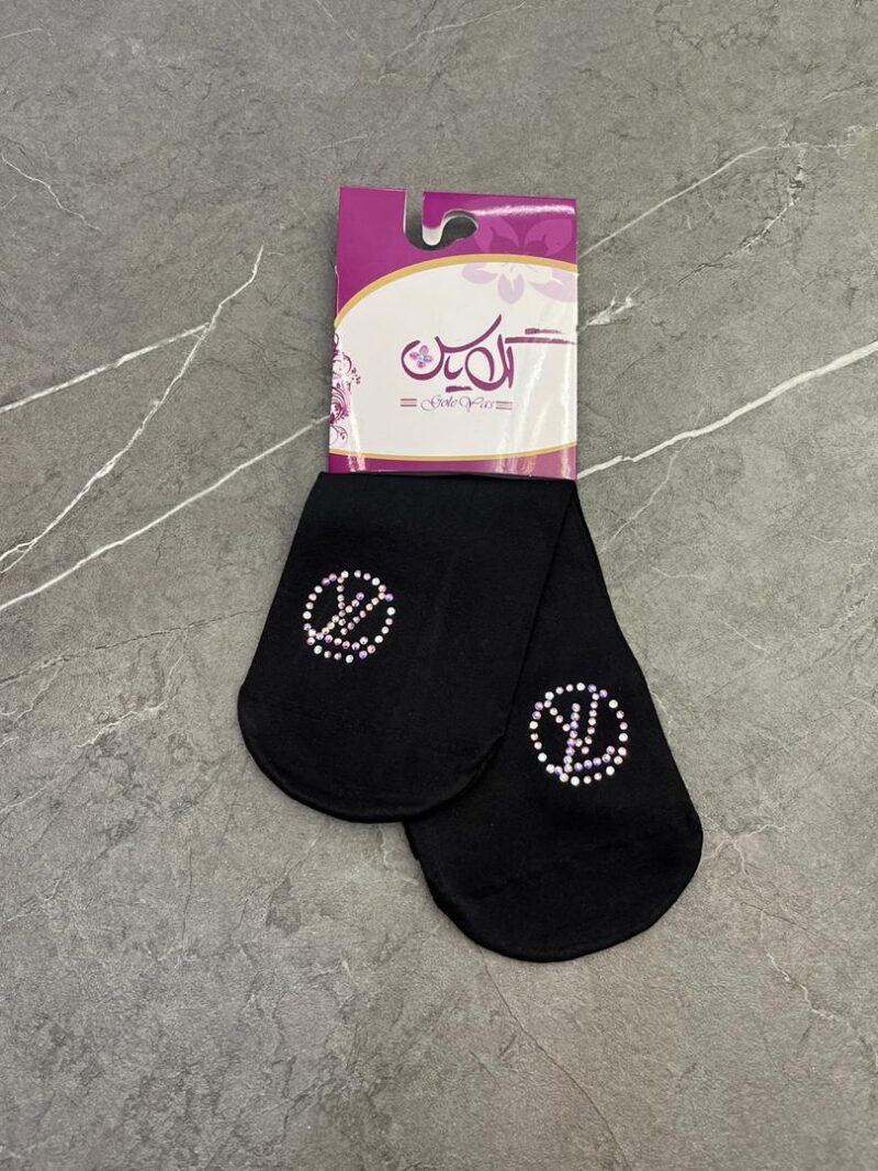 1225 جوراب مشکی نگین دار کد 1225 - تصویر 1