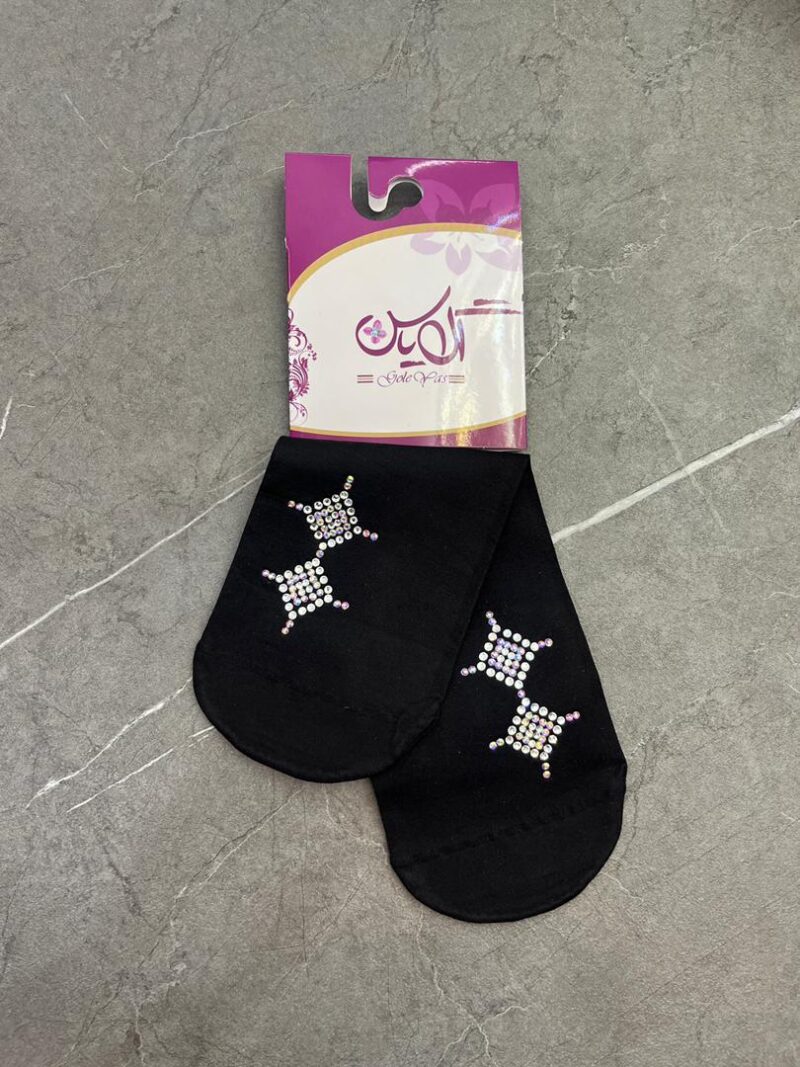 جوراب مشکی نگین دار کد 1228 - تصویر 1