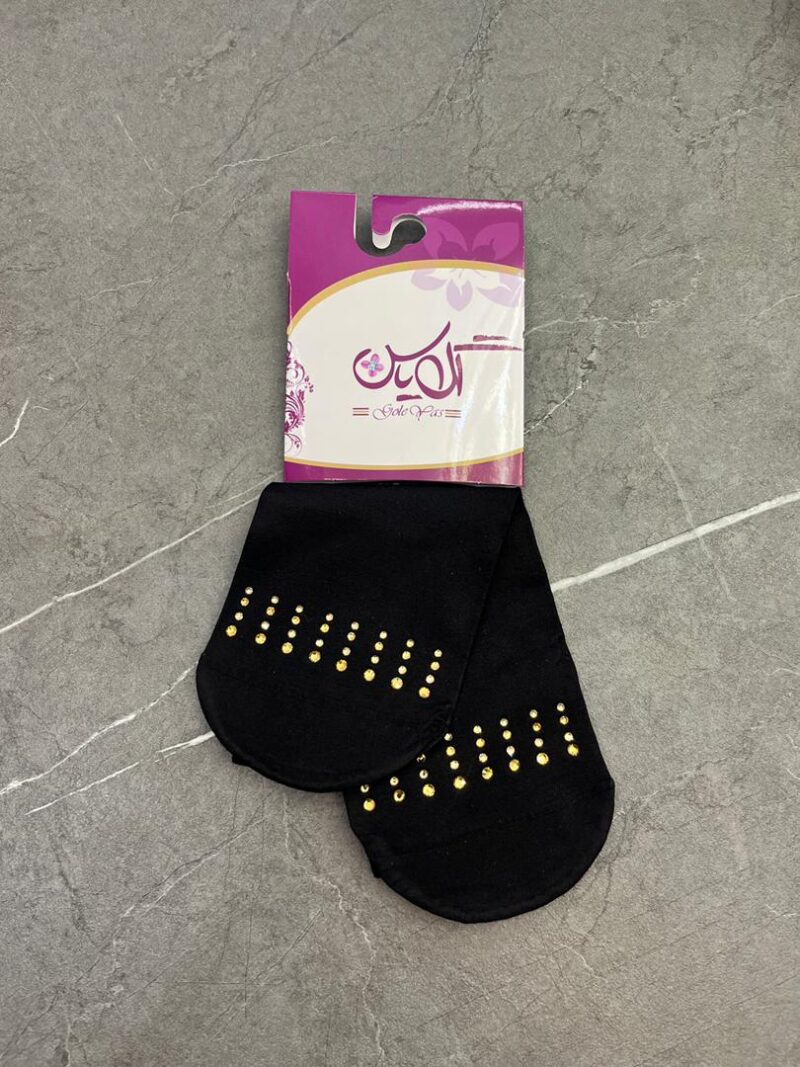 1229 جوراب مشکی نگین دار کد 1229 - تصویر 1