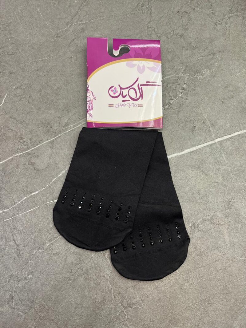جوراب مشکی نگین دار کد 1230 - تصویر 1