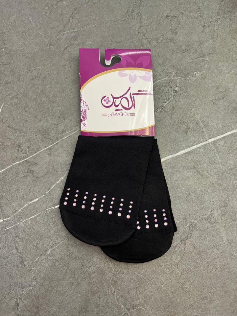 1231 جوراب مشکی نگین دار کد 1231 - تصویر 1