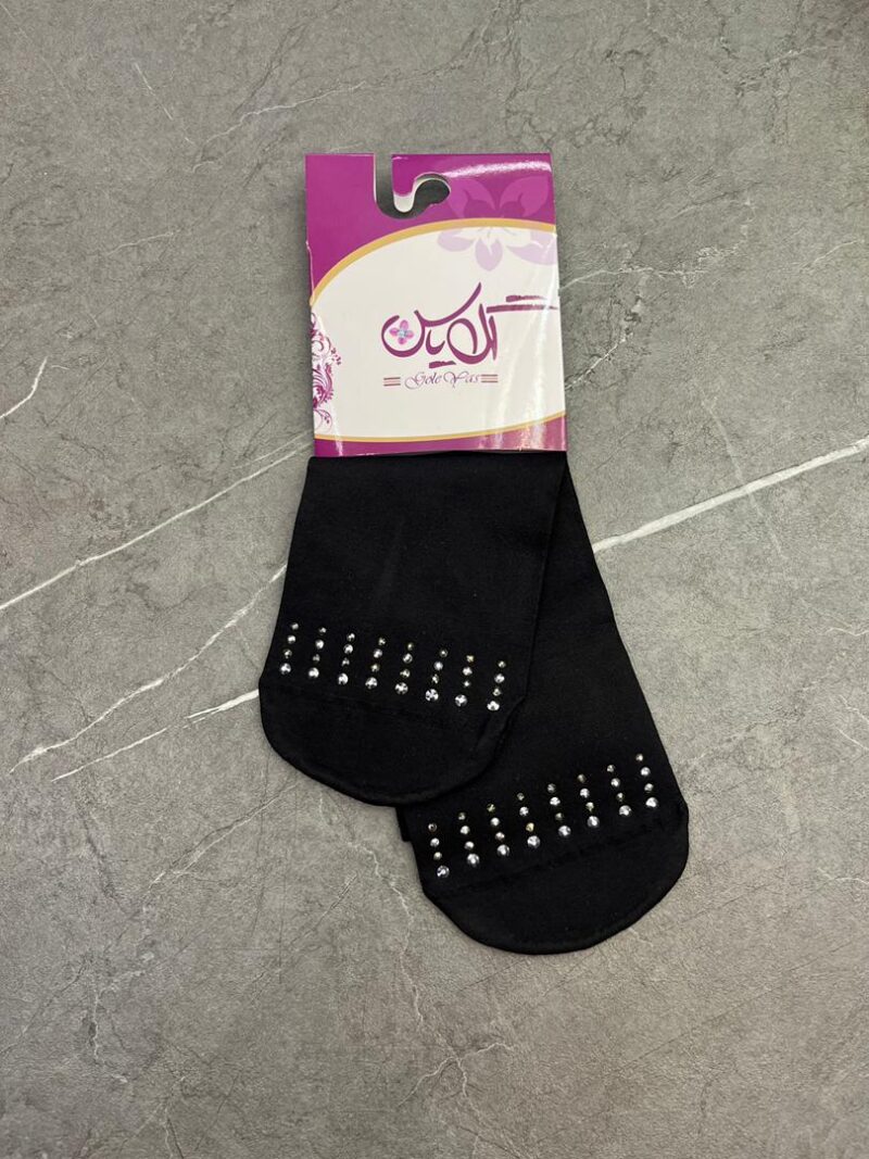 1232 جوراب مشکی نگین دار کد 1232 - تصویر 1