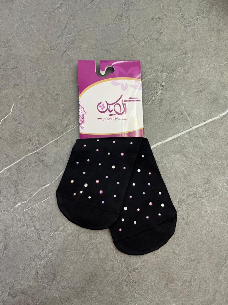 1234 جوراب مشکی نگین دار کد 1234 - تصویر 1