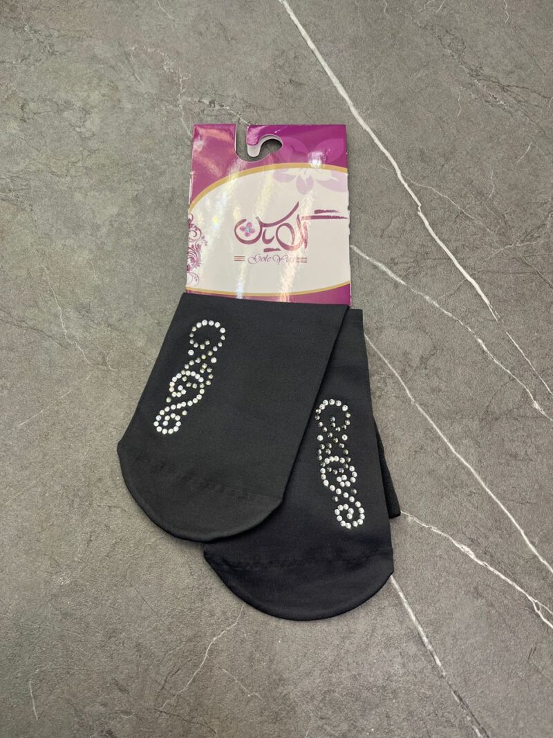 جوراب طوسی نگین دار کد 1243 - تصویر 1