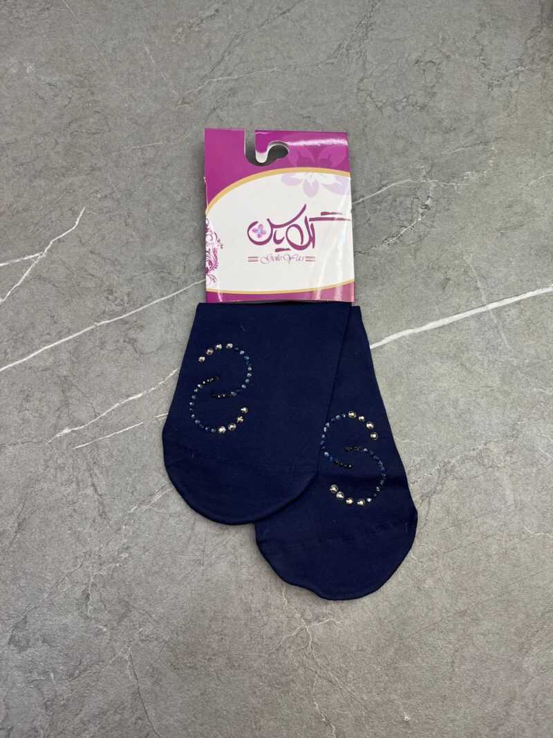 جوراب سرمه ای نگین دار کد 1248 - تصویر 1