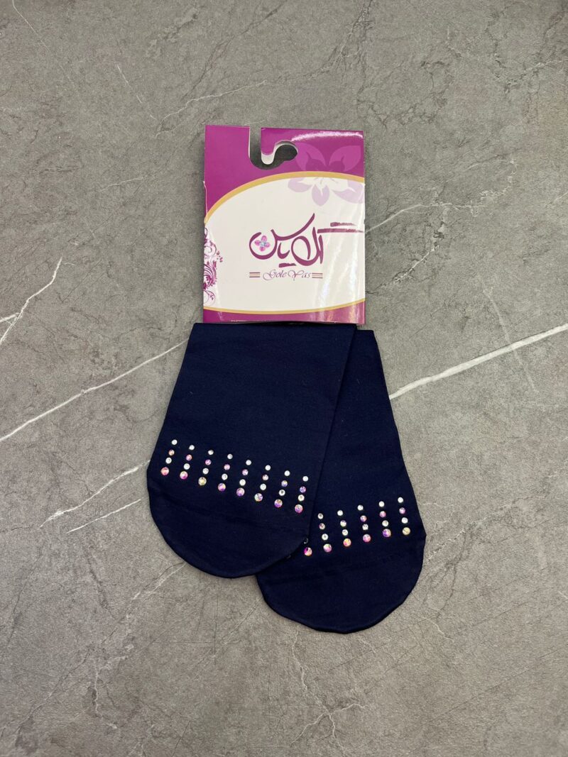 جوراب سرمه ای نگین دار کد 1249 - تصویر 1