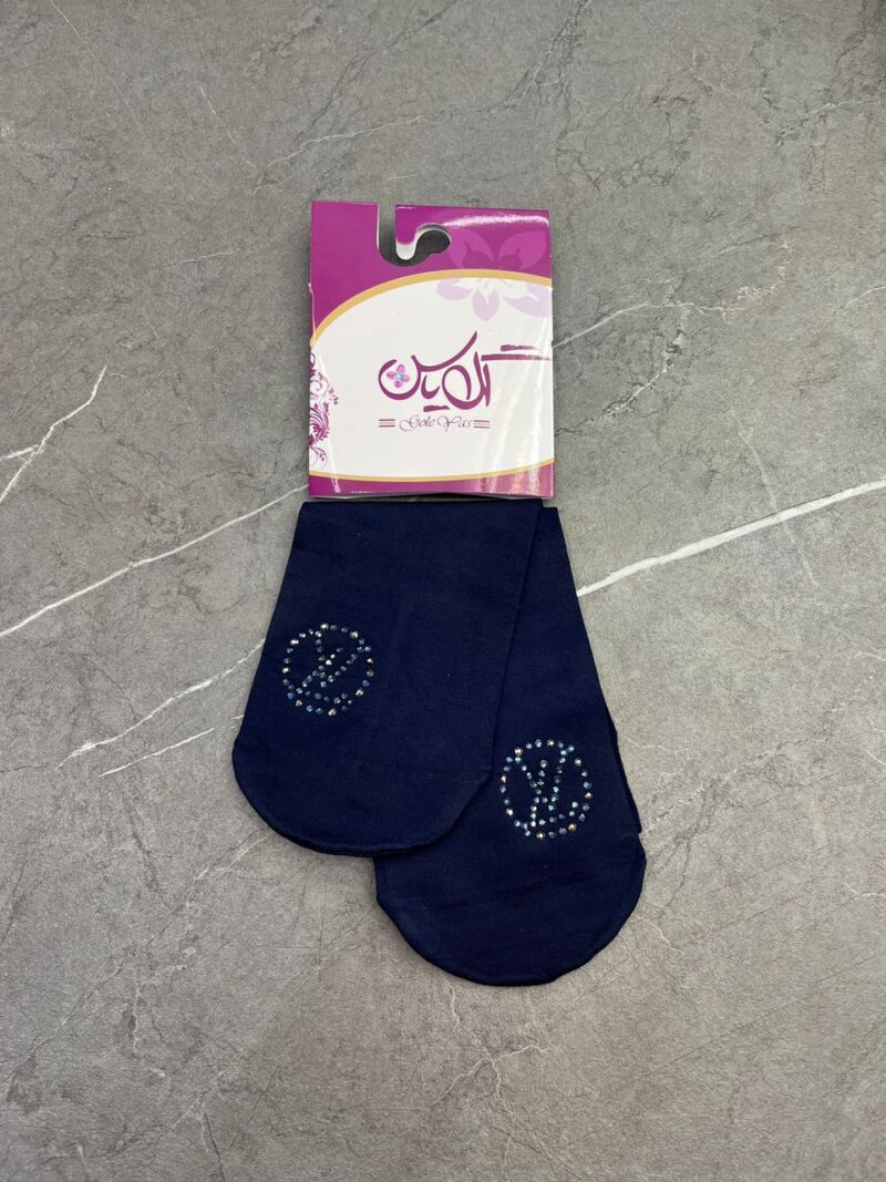 جوراب سرمه ای نگین دار کد 1250 - تصویر 1