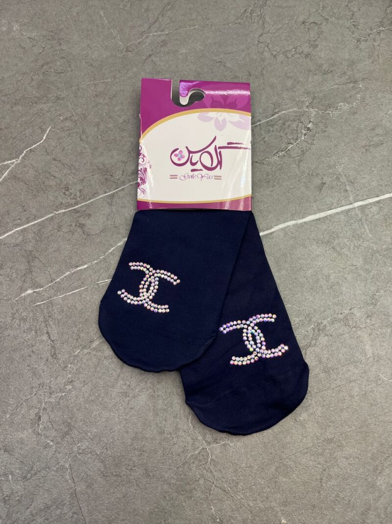 جوراب سرمه ای نگین دار کد 1251 - تصویر 1