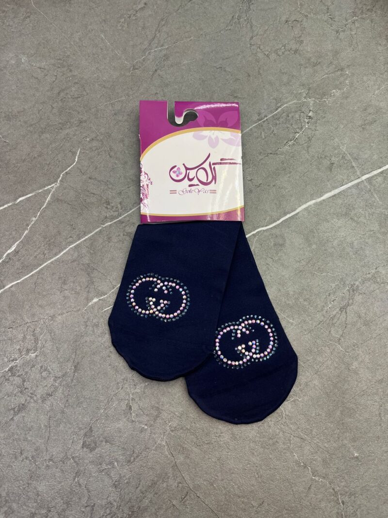 جوراب سرمه ای نگین دار کد 1252 - تصویر 1