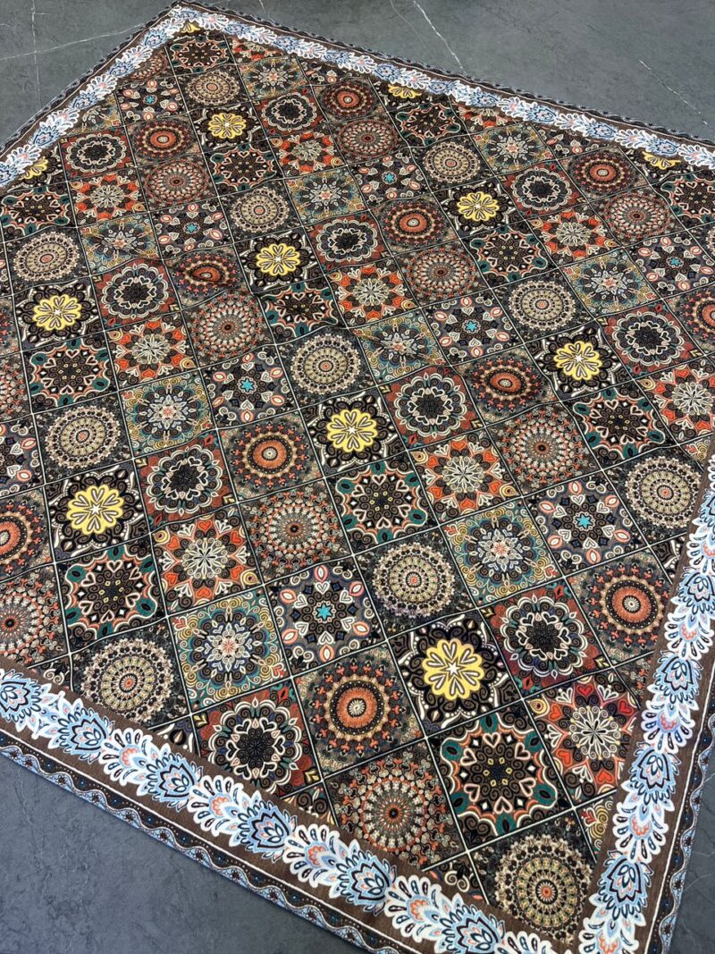 رومیزی مخمل طرح دار کد 1312 - تصویر 1