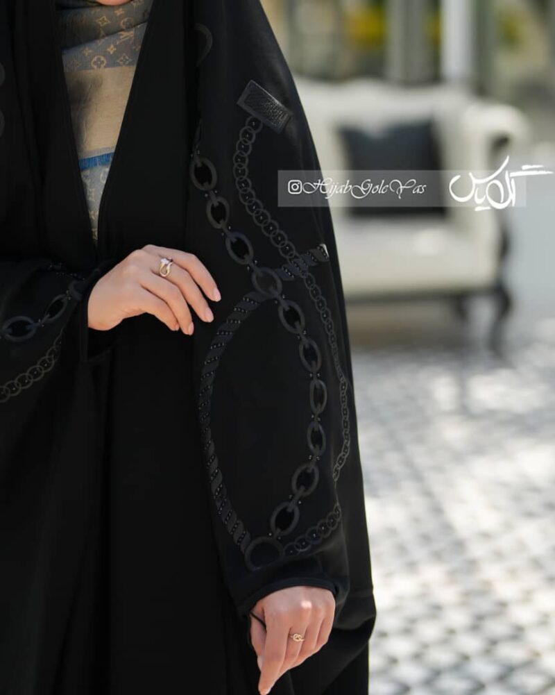 چادر مشکی عربی زنجیری کد 131۷ - تصویر 2
