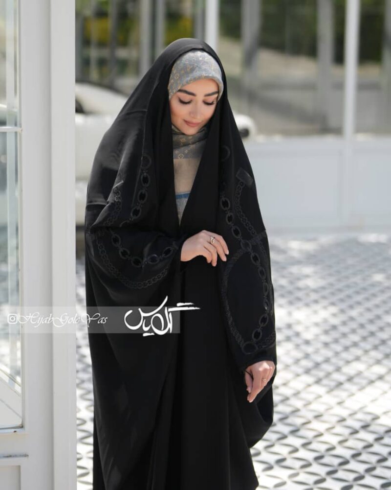 چادر مشکی عربی زنجیری کد 131۷ - تصویر 1