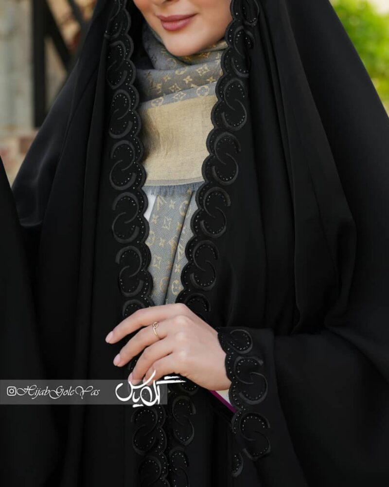 چادر مشکی عربی ماهدخت حاشیه کد ۱۳21 - تصویر 2