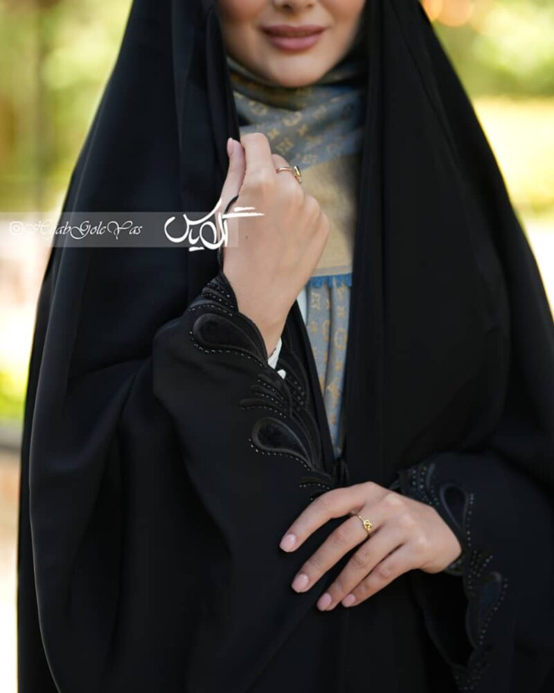 چادر مشکی عربی  طاووس کد ۱۳23 - تصویر 2