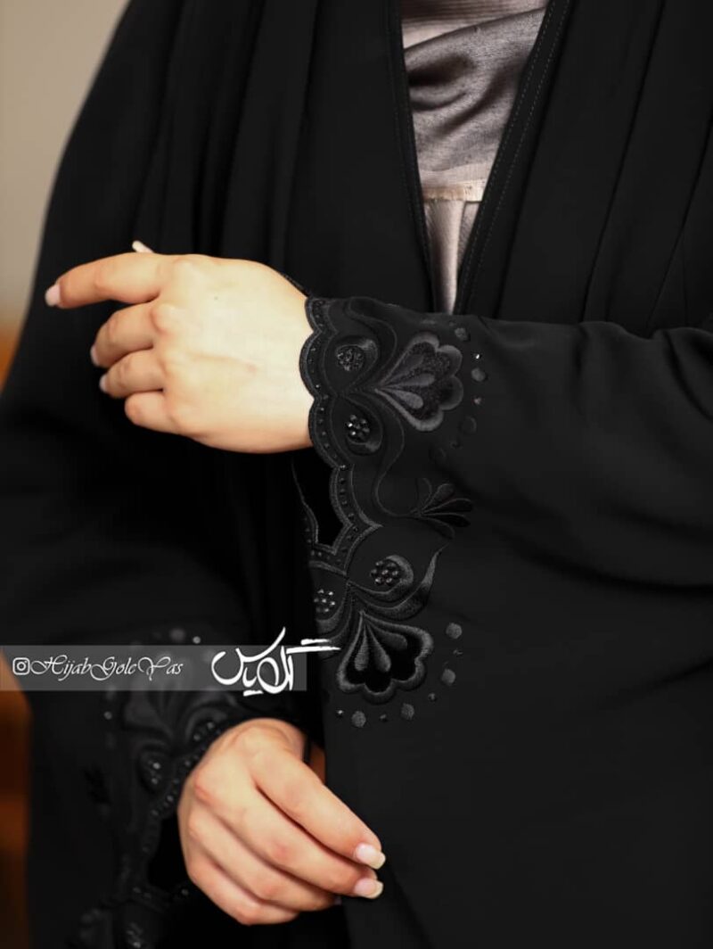 چادر مشکی عربی سلما حاشیه کد ۱۳27 - تصویر 2