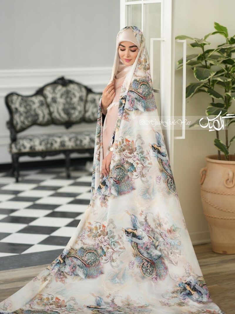 چادر رنگی سیلک اندونزی کد 1352 - تصویر 1