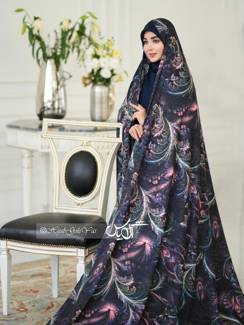 چادر رنگی سیلک ژاکارد کد 1357 - تصویر 1