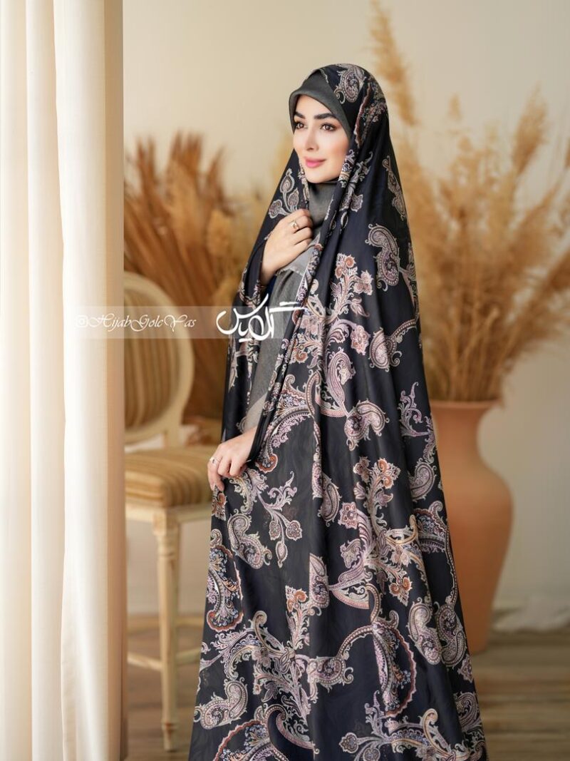 1359 چادر رنگی سیلک ژاکارد کد 1359 - تصویر 1